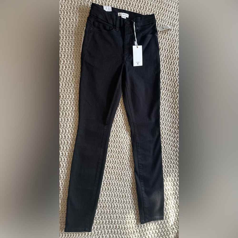 Good American Women's Good Legs Black Skinny Jeans